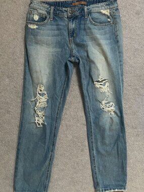 JOE'S JEANS Size 27 EASY WATER HIGH Distressed Blue 100% Cotton